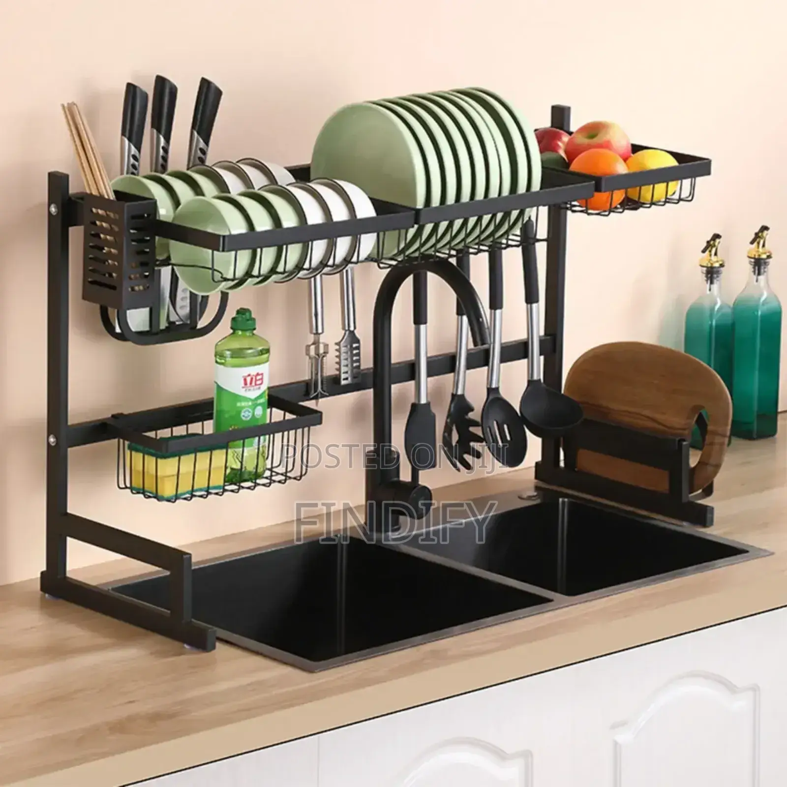 Sink Drying
Storage Rack With Utensil Holder