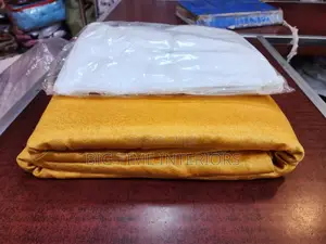 Plain Yellow Already Made 2curtains With 1net
