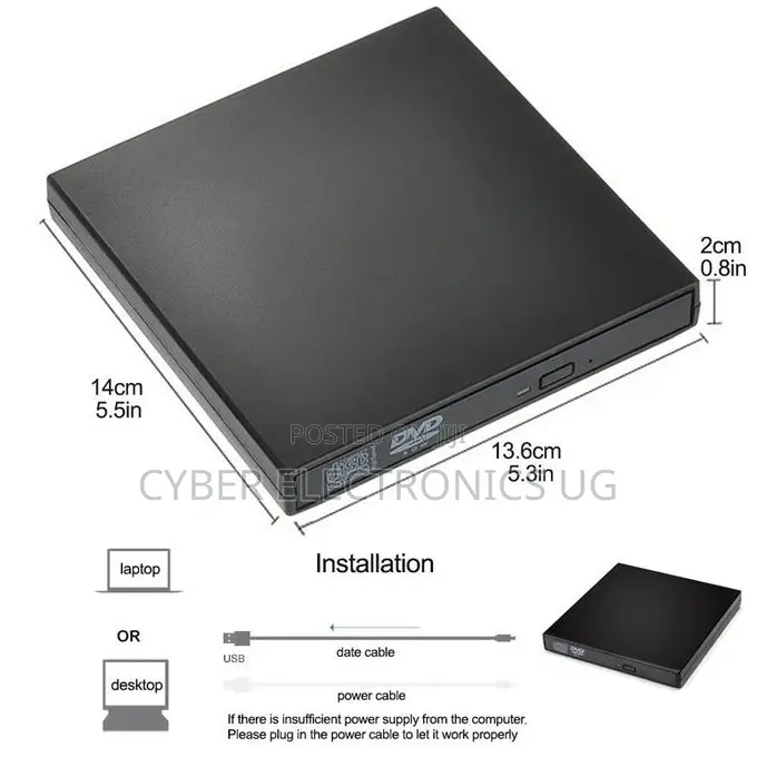 USB2.0 Universal External CD-RW Burner Driver-Free DVD/CD