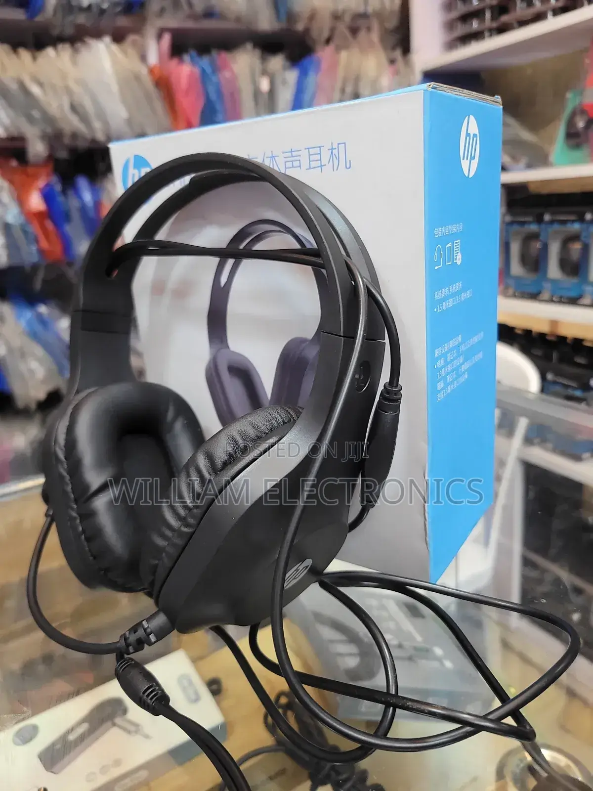 Adjustable Microphone HP Headphone/Black Wired HP Headphone