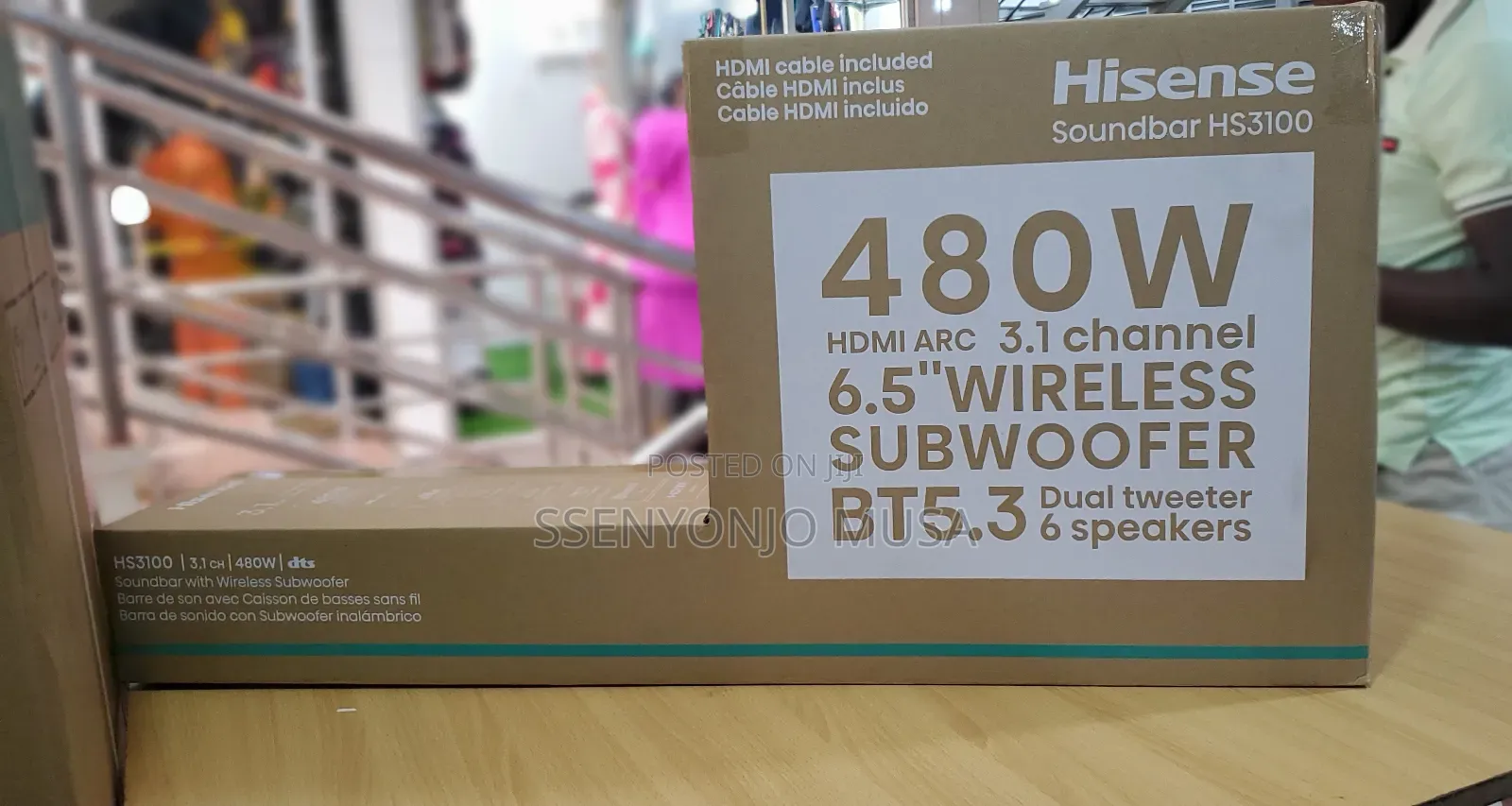 Hisense Soundbar HS3100 -480w, 3.1 Channel-Hdmi Arc-Wireless