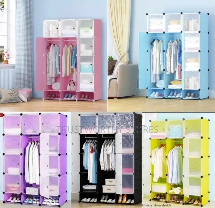 3 Columns Classic Wardrobe With Shoerack Storage