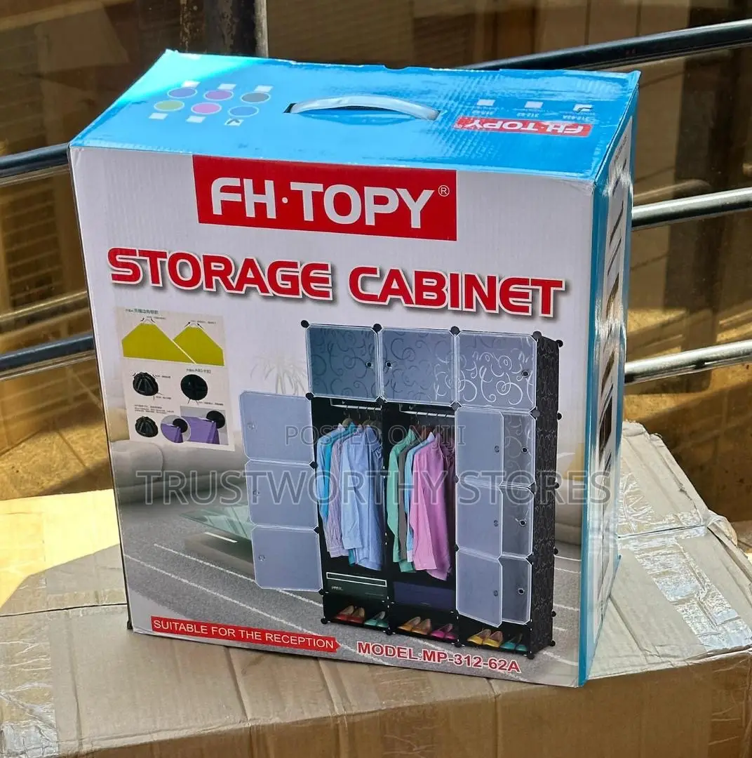 3 Columns Classic Wardrobe With Shoerack Storage