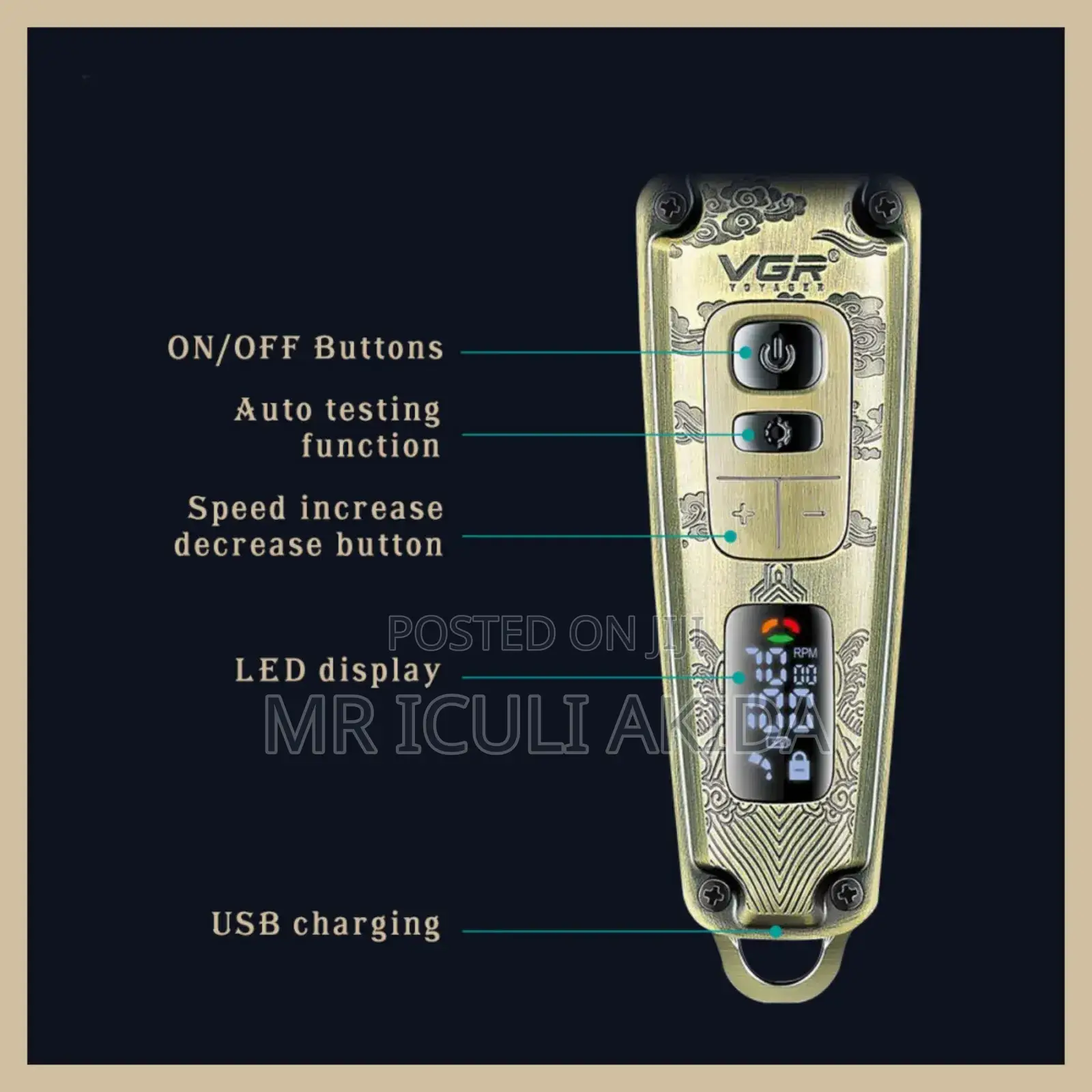 VGR Rechargeable Original Professional Hair Trimmer Clippers