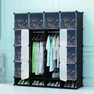 4 Columns Plastic Wardrobe With Shoerack Space