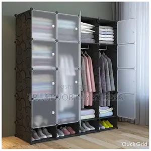 4 Columns Plastic Wardrobe With Shoerack Space