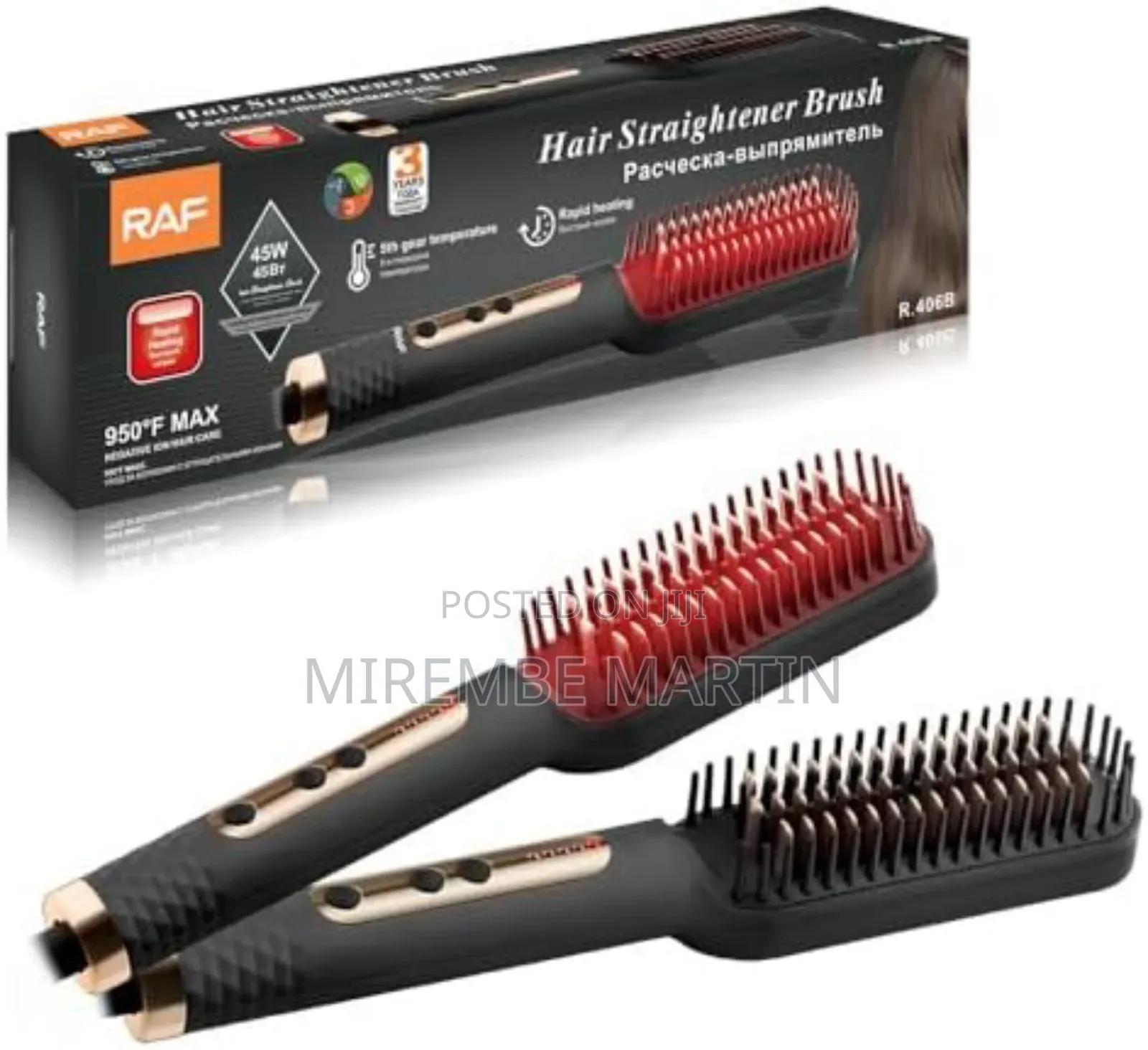 Hair Straightener Brush With 5 Heat Settings
