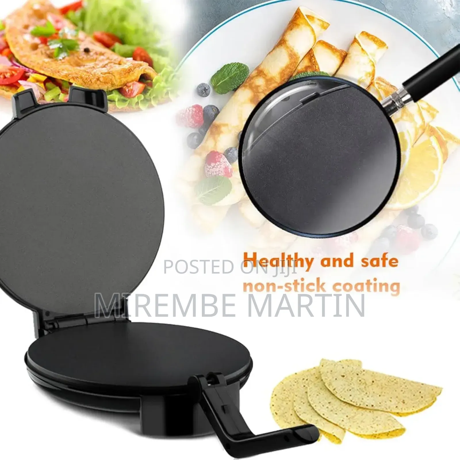 Electric Roti Crepe Maker, 1400W Chapati Tortilla, 10 Inch