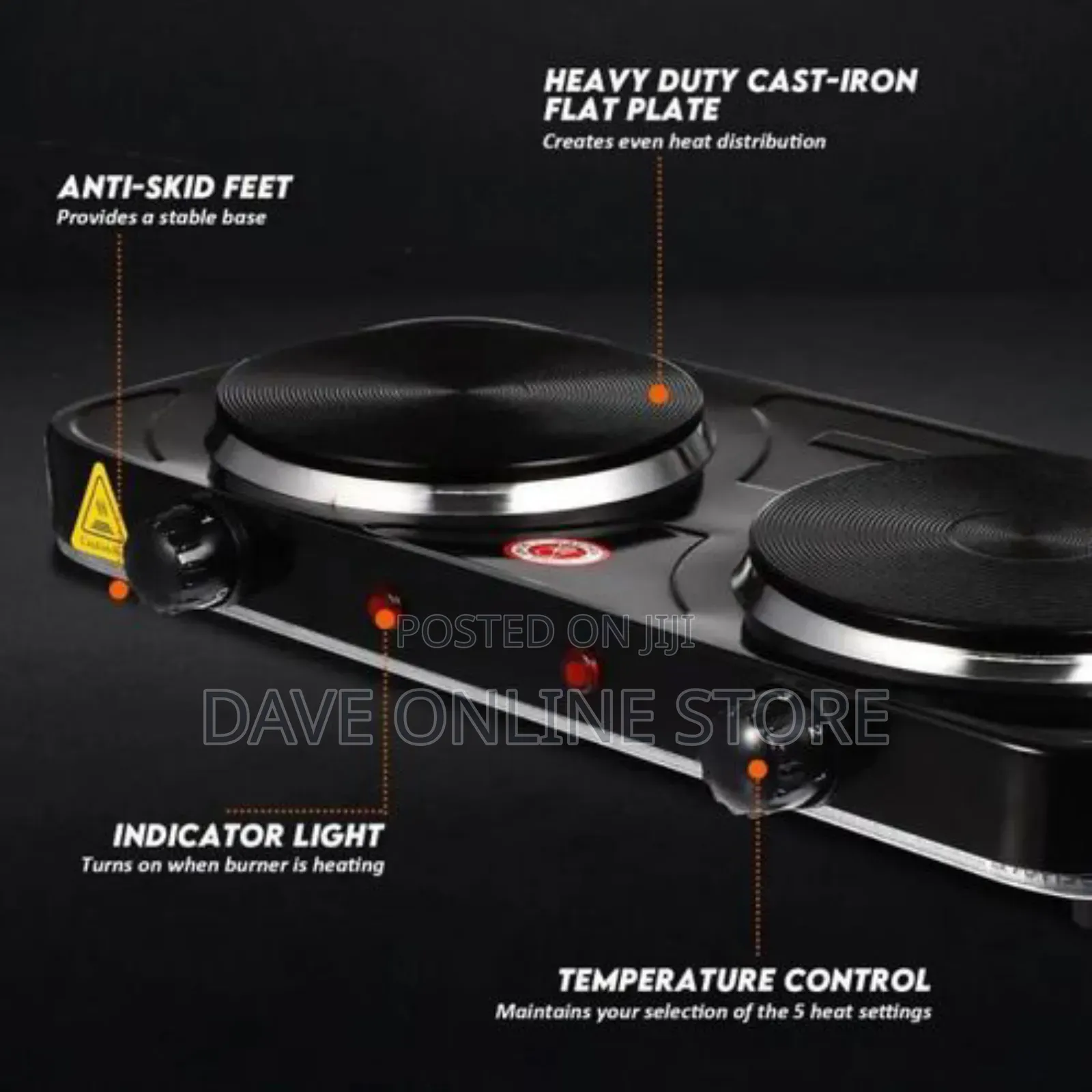 RAF Ceramic Stove 1000+1000 Watts Cooking Hot Plate