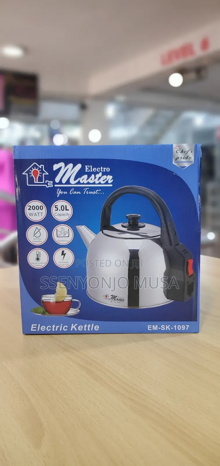 Electro Master EM-SK-1097 Electric Kettle - 2000W, 5.0l-