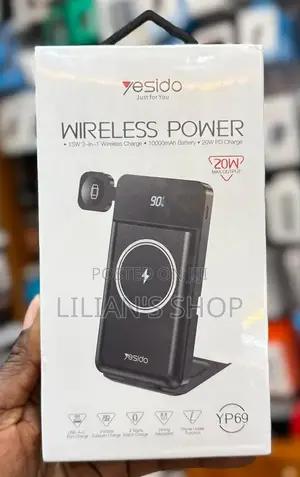 Yesido Wireless Power Bank 10000mah 15W In1