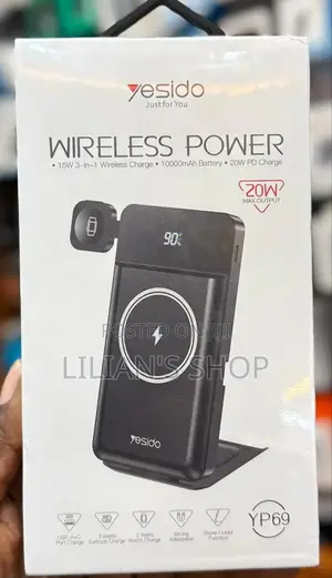 Yesido Wireless Power Bank 10000mah 15W In1