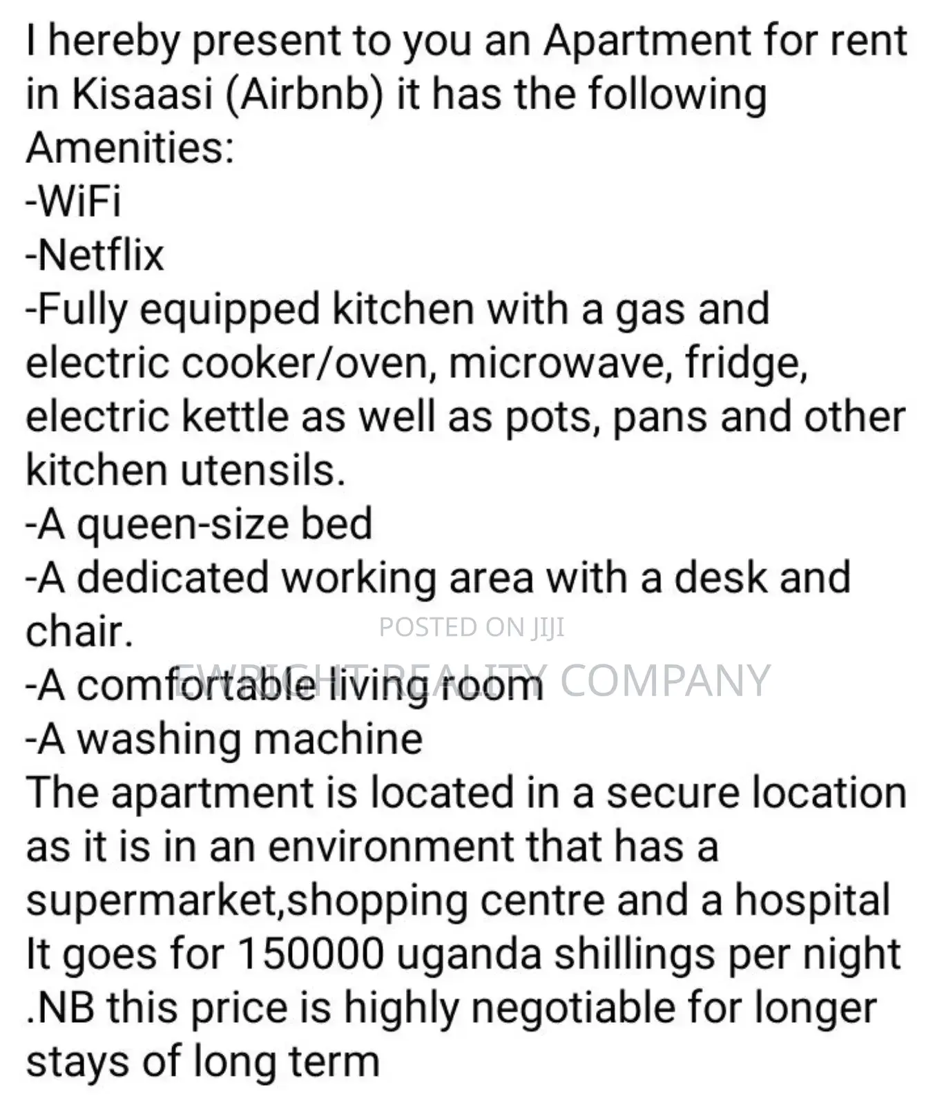 Airbnb Kisaasi Fully Furnished Apartment