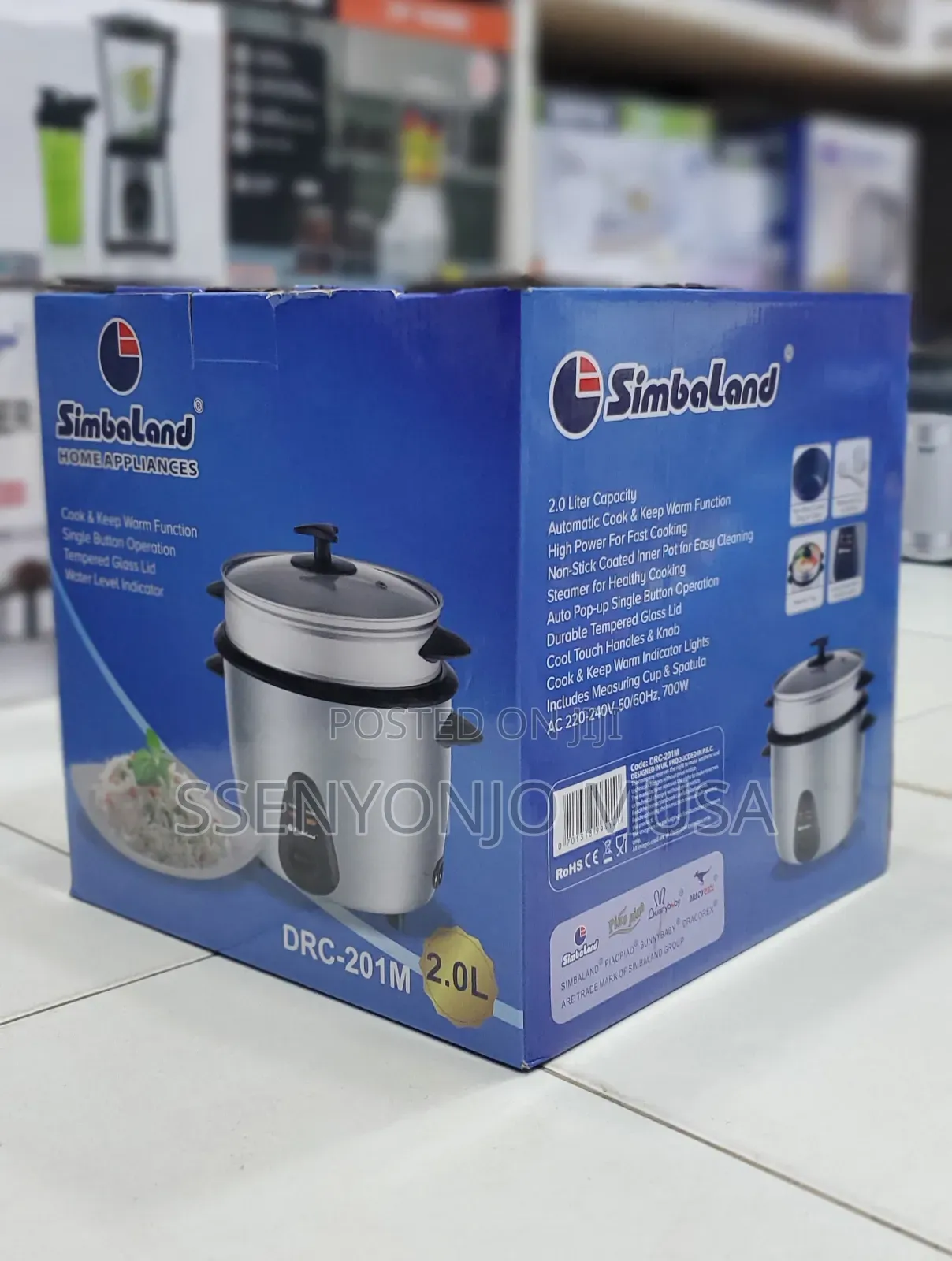 Simbaland Electric Rice Cooker DRC-201m- 2.0l,700w,Cook Keep
