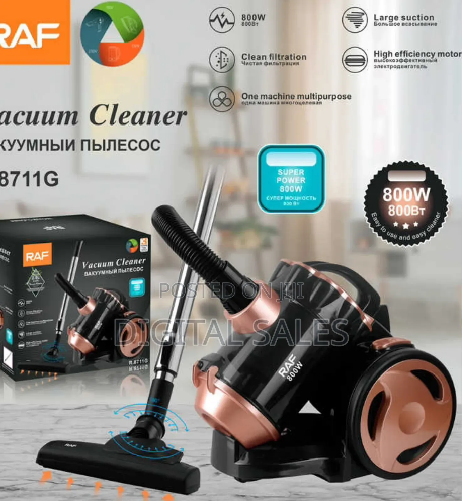 RAF Electric Vacuum Cleaner High Suction Power 800W