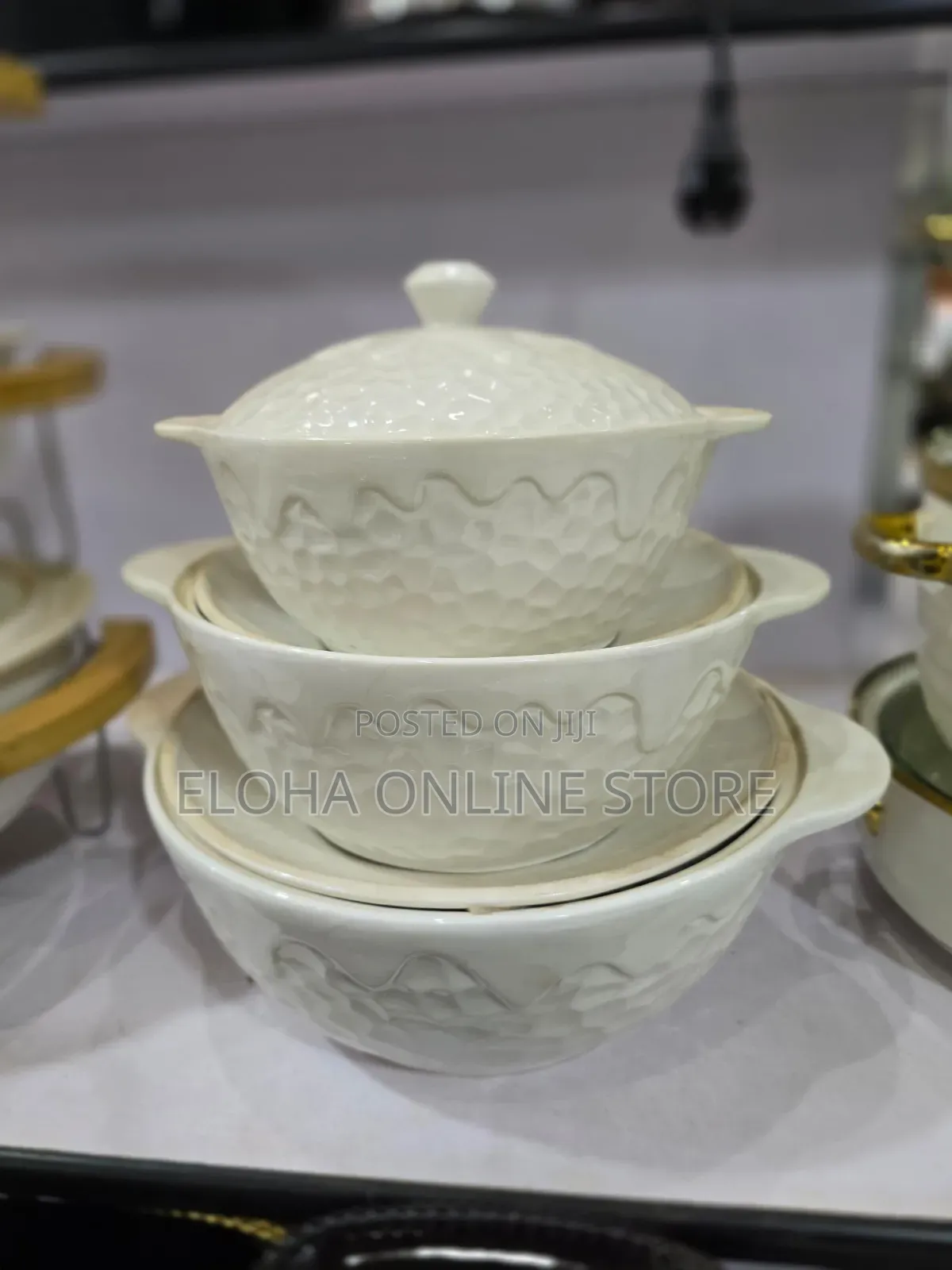 3 Piece Soup and Food Serving Dishes Bowls Casserole Pots