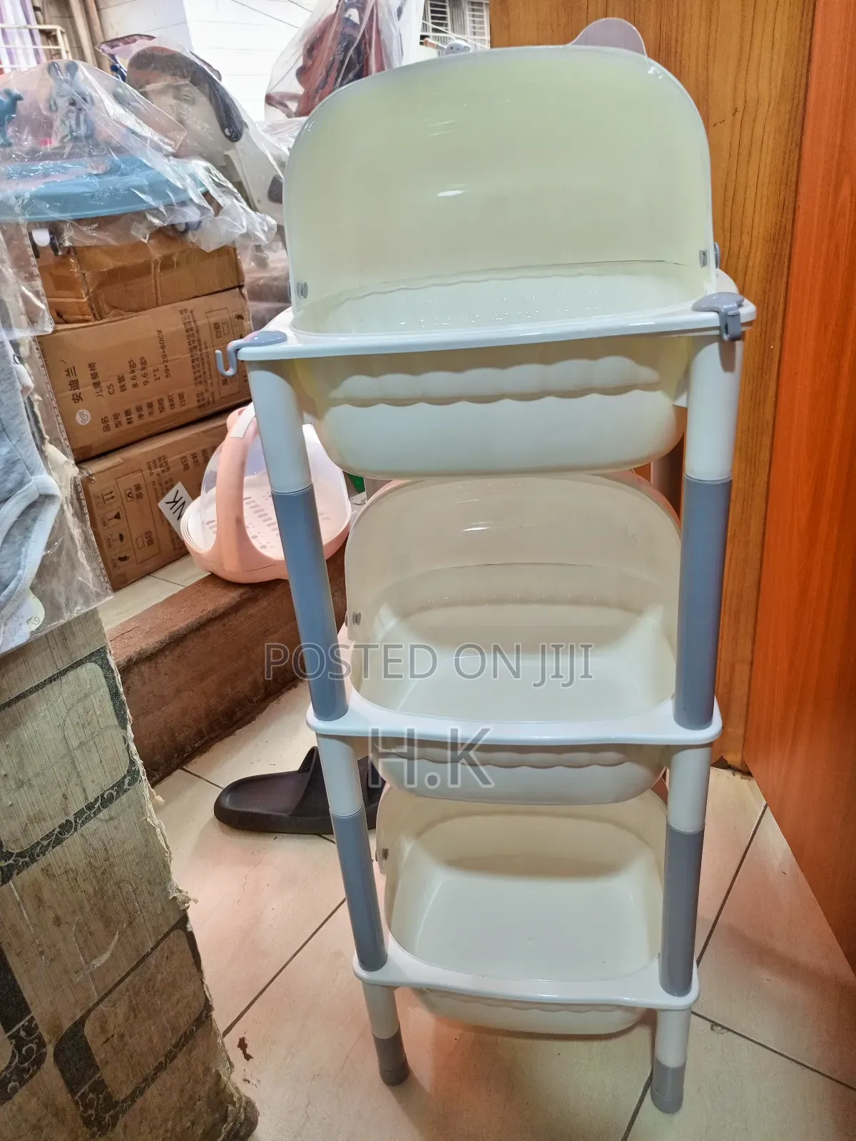 3-Tier Plastic Baby Storage Rack