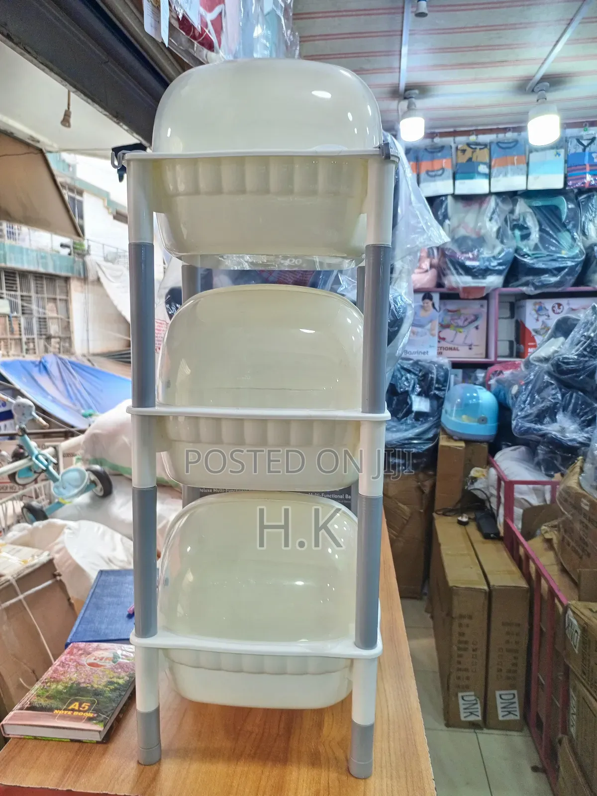 3-Tier Plastic Baby Storage Rack