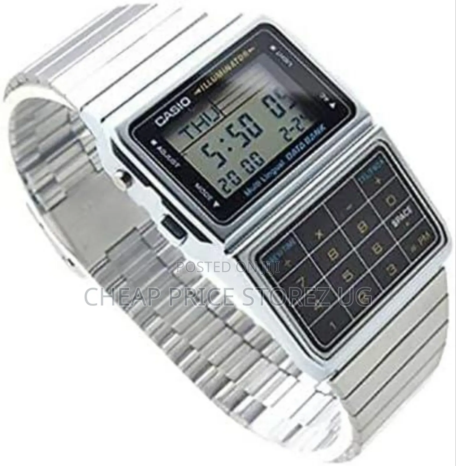 Casio Databank Digital Watch Men Overseas Model SILVER