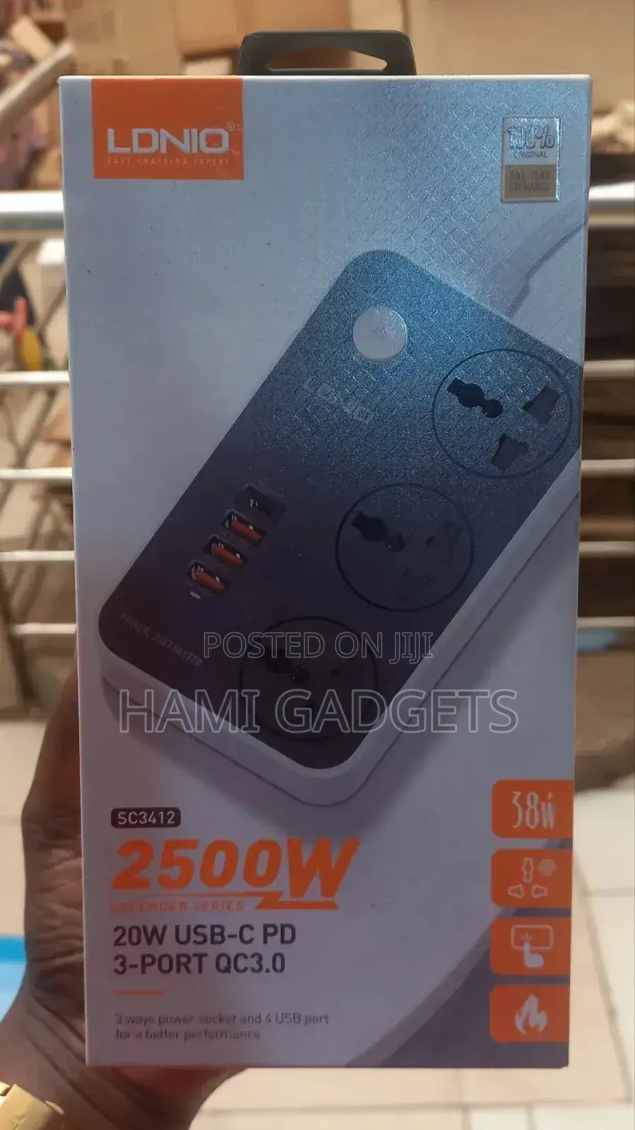 3way Power Socket And 4 Usb Port