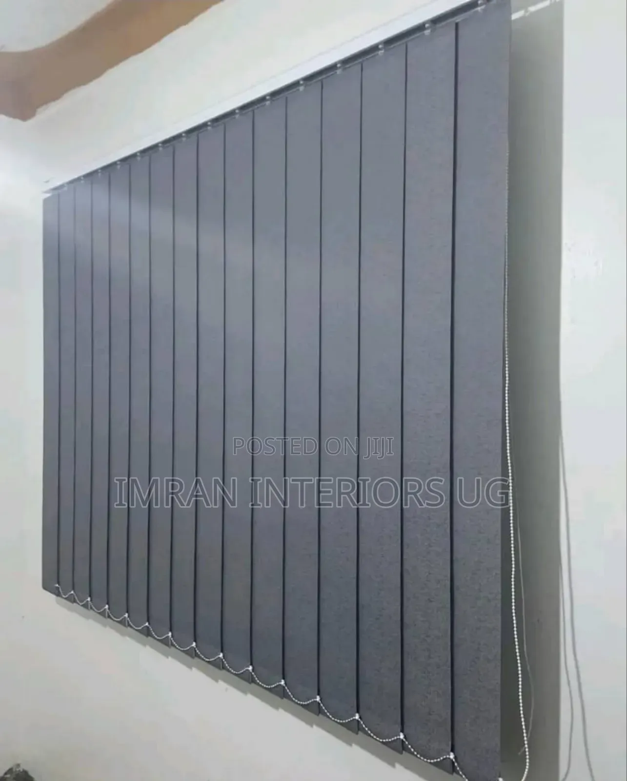 Light Grey and Good Quality Vertical Window Office Blinds.