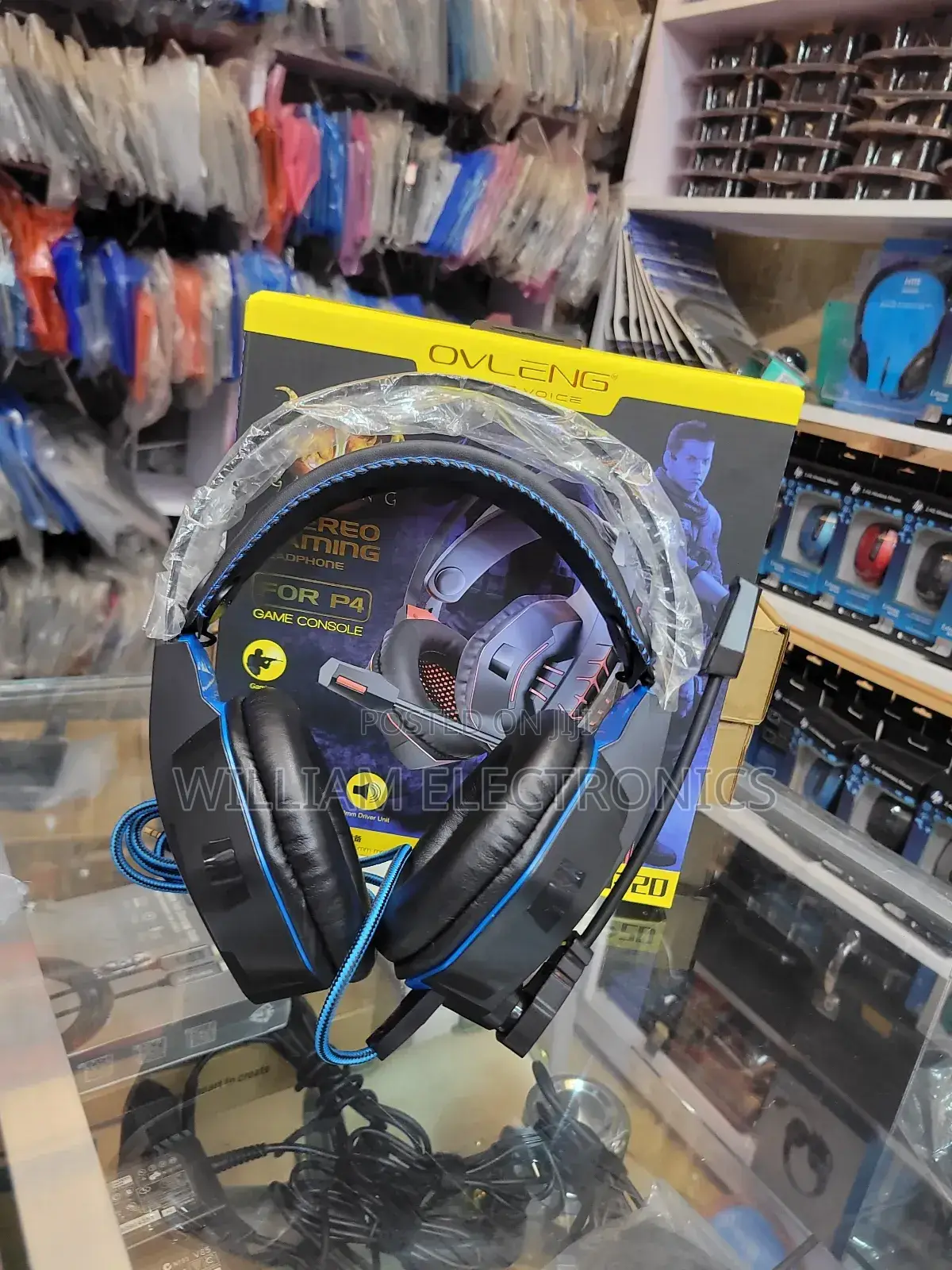 Noise Reduction Microphone Ovleng Gaming Headphone-Black