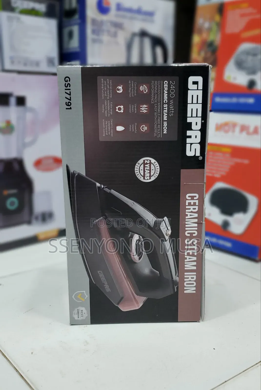 Geepas Gs17791 Ceramic Steam Iron – 2000–2400w, Spray, Steam Burst