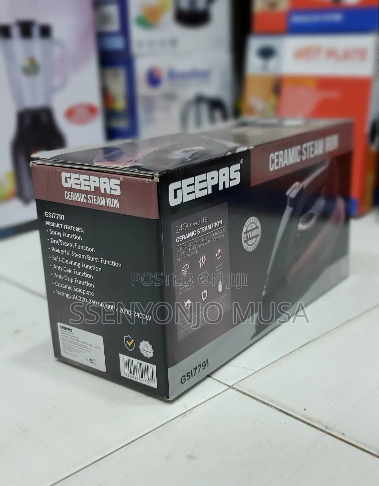 Geepas Gs17791 Ceramic Steam Iron – 2000–2400w, Spray, Steam Burst