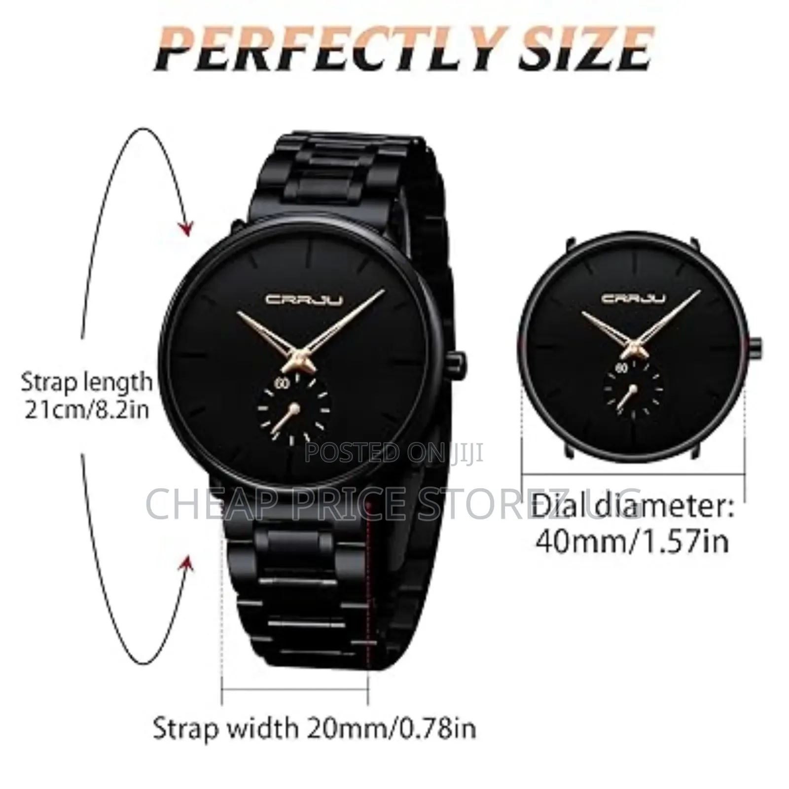 Gentle Man's Watch Crrau-Thin Minimalist Waterproof Men's Wrist Watch