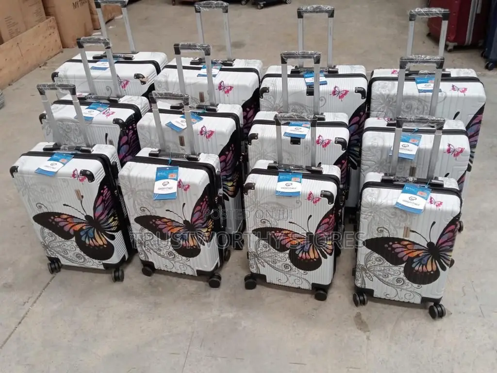 3pcs Metallic Butterfly Suitcase