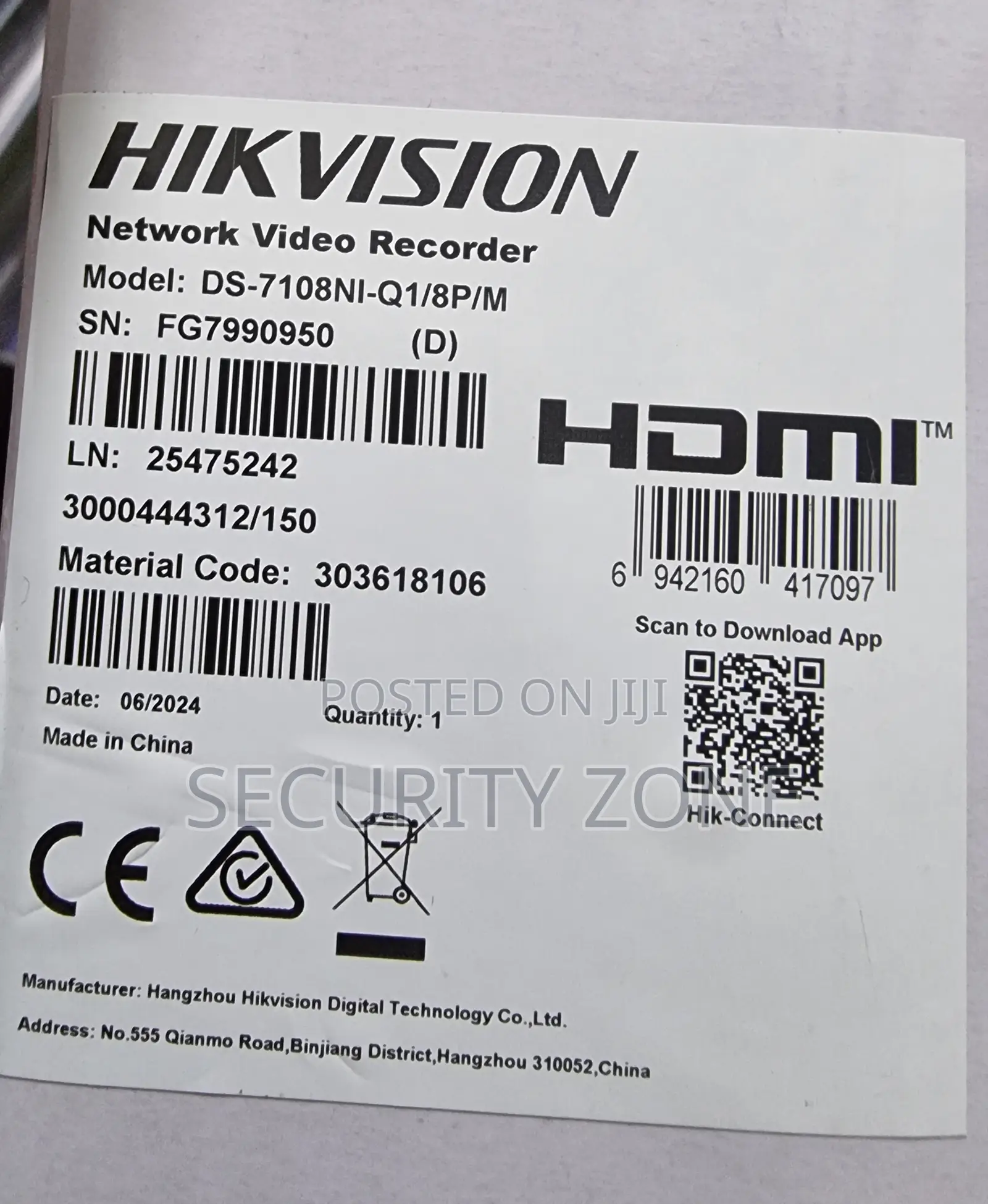 Hikvision NVR 4ch 8ch Poe 7100 Series