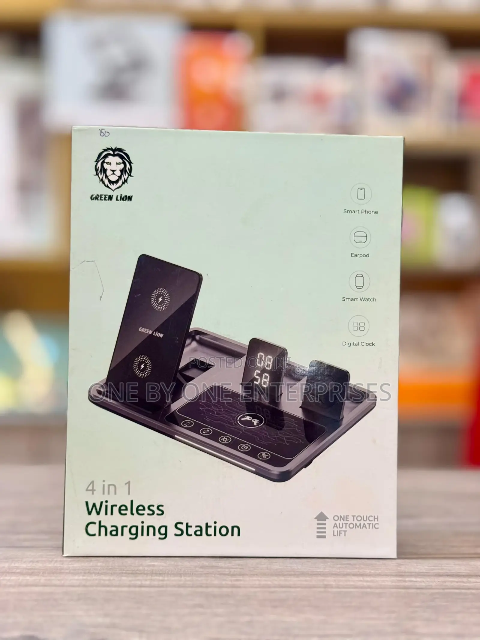 Green Lion 4 in 1 Wireless Charging Station Digital Clock