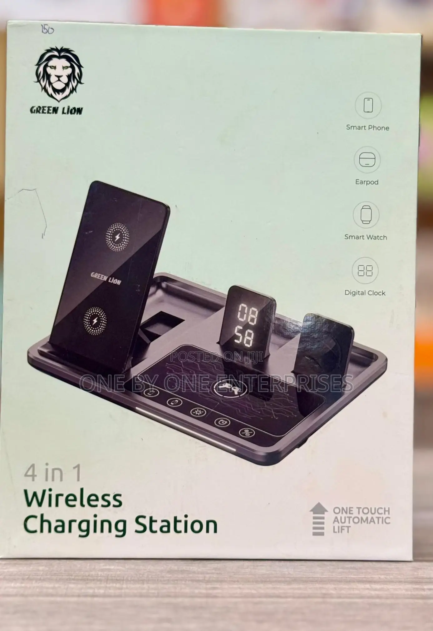 Green Lion 4 in 1 Wireless Charging Station Digital Clock