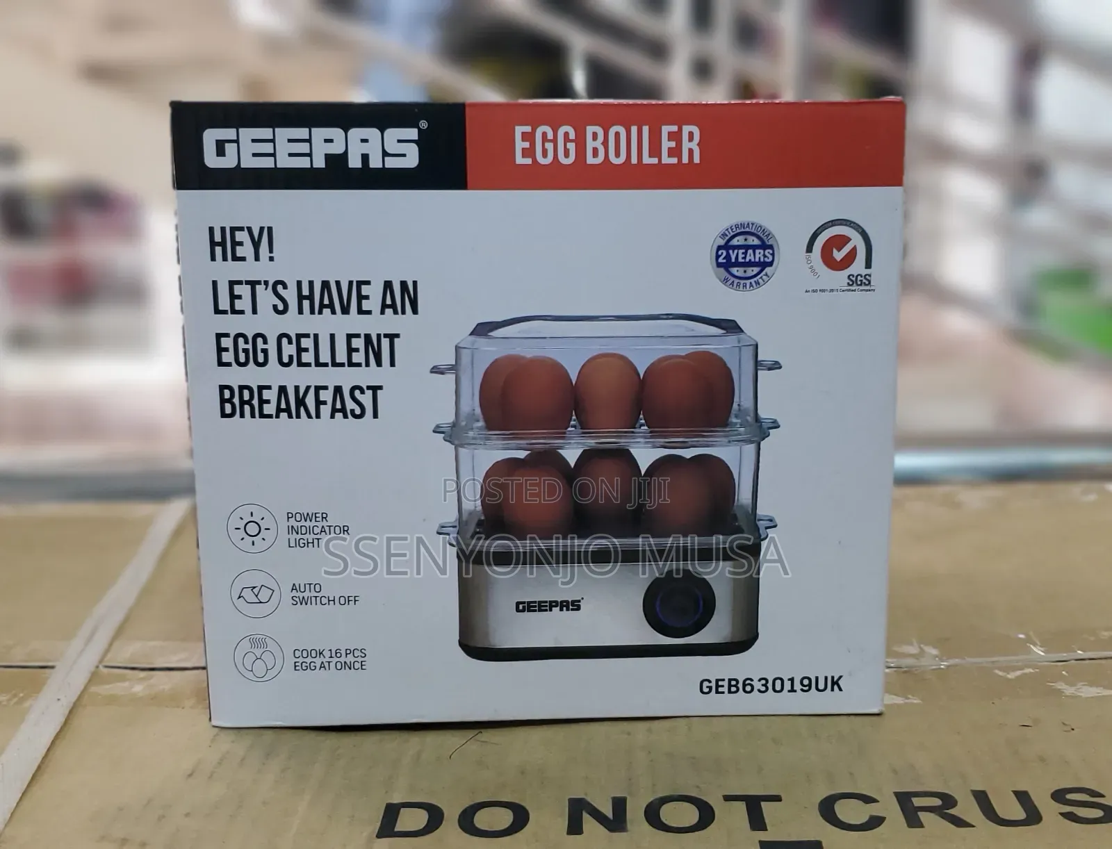 Geepas Egg Boiler - Cook Up to 16 Eggs, Auto Switch Off,500W