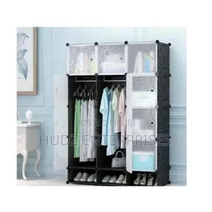3 Column Plastic Closet Coffee Brown