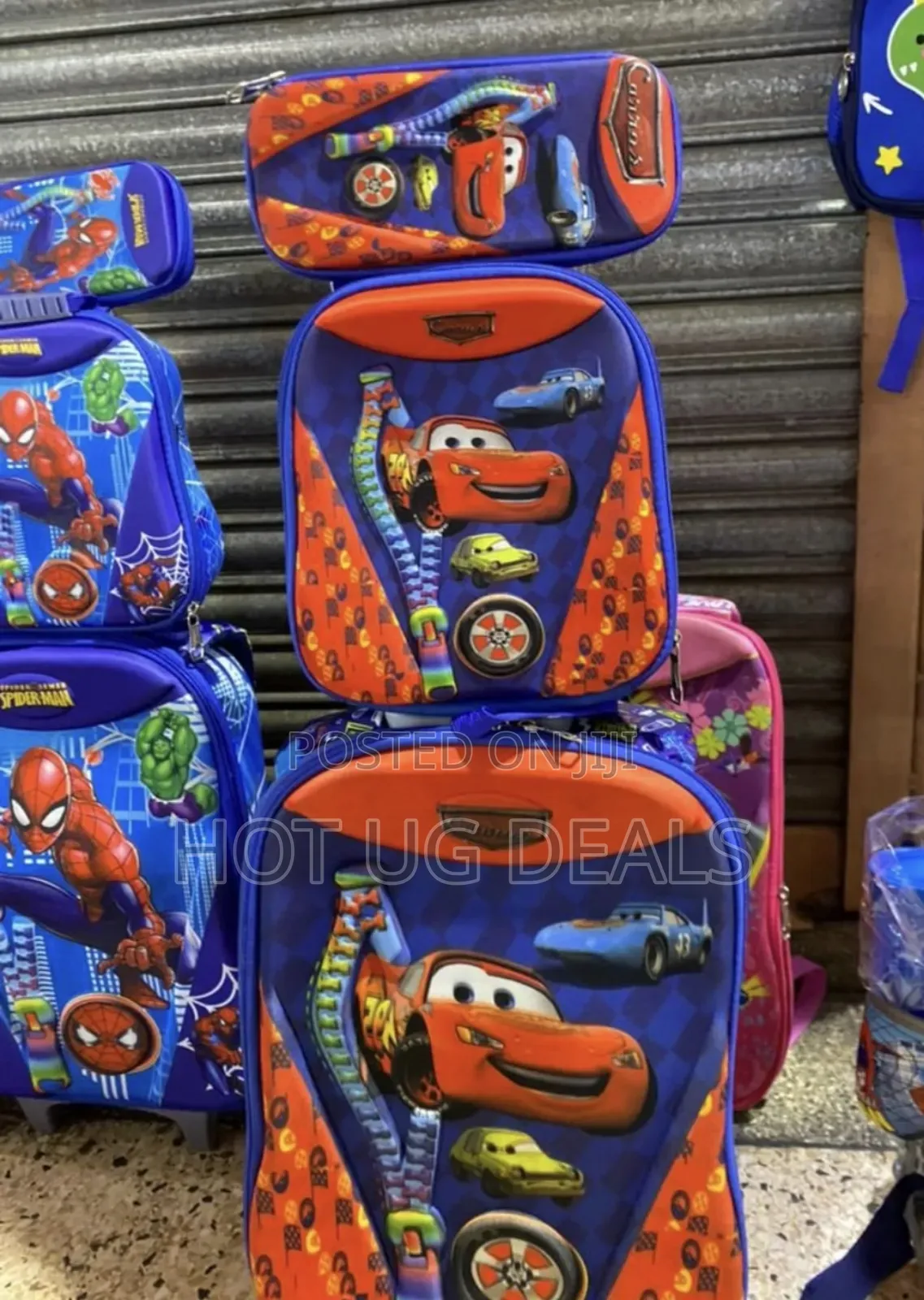Kids 3pcs Tote Trolley School Bags - Multicolor