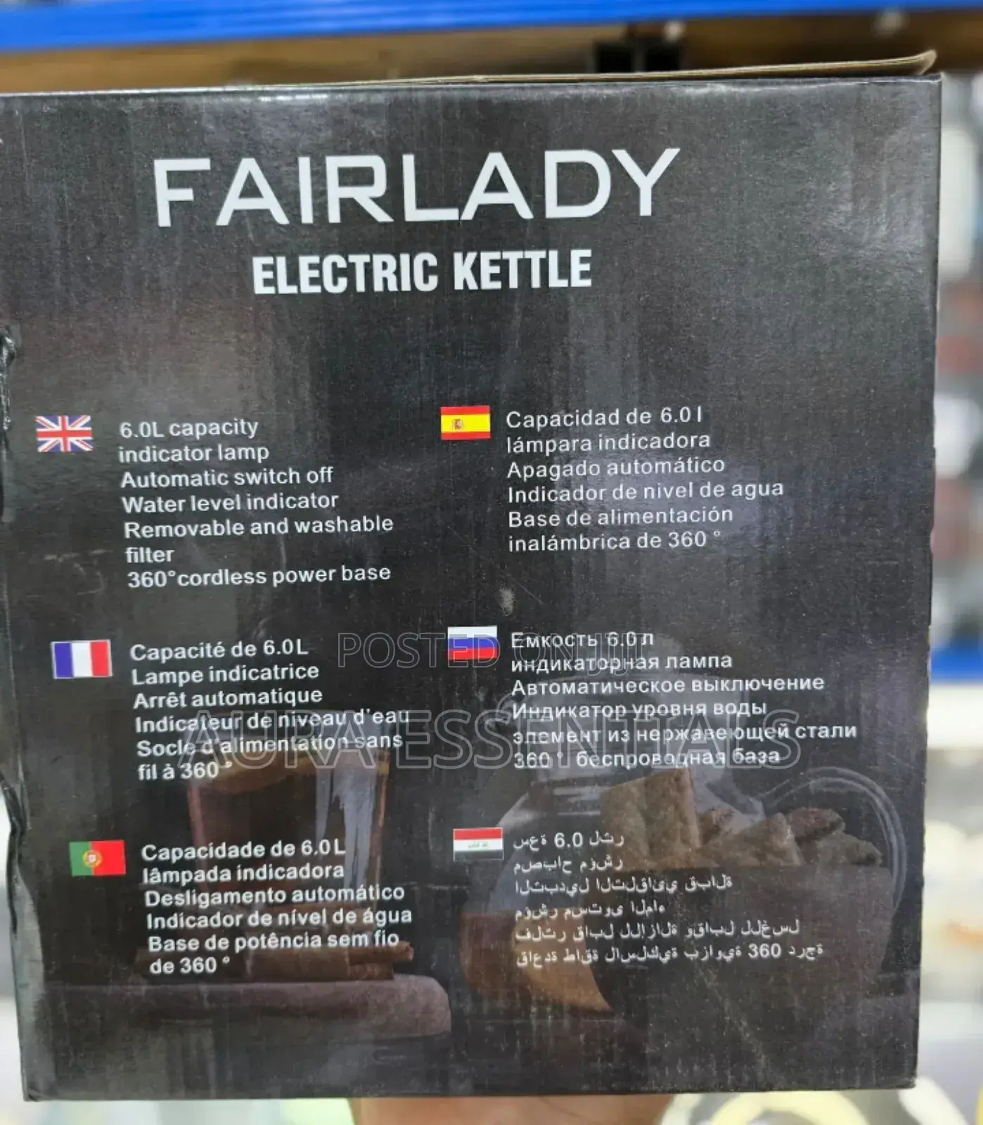 Fairlady 6L Cordless Stainless Steel Water Kettle