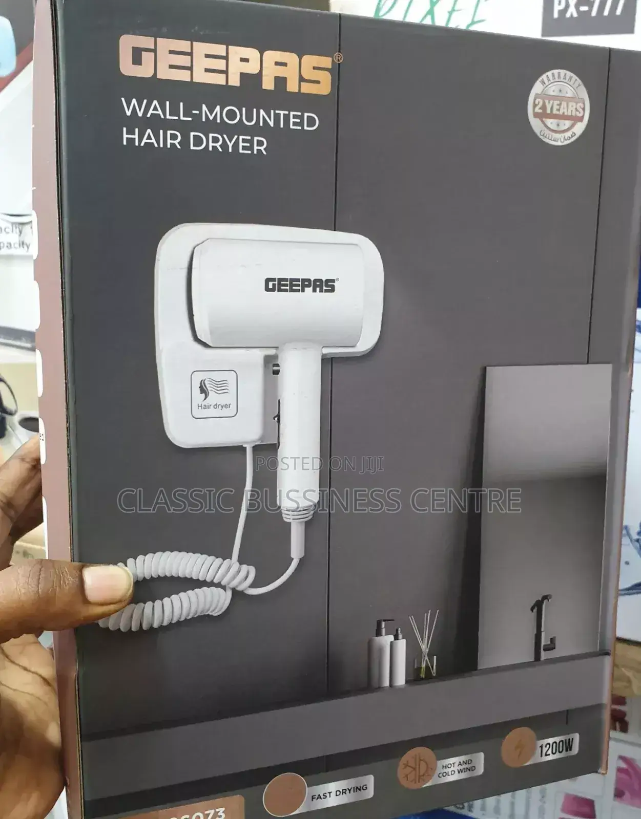 Geepas Wall Mounted Hair Dryer/ Hair Dryer