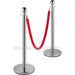 Silver| Gold Post Crowd Control Queue Line Barrier 2pcs