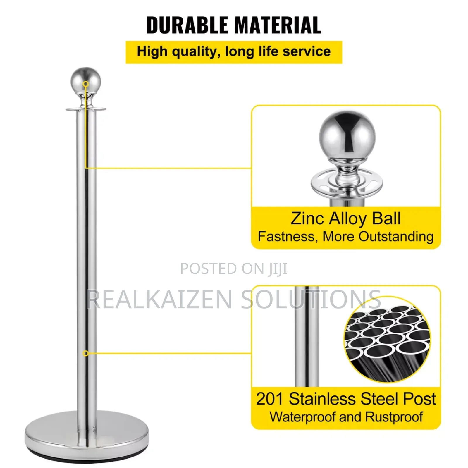 Silver| Gold Post Crowd Control Queue Line Barrier 2pcs