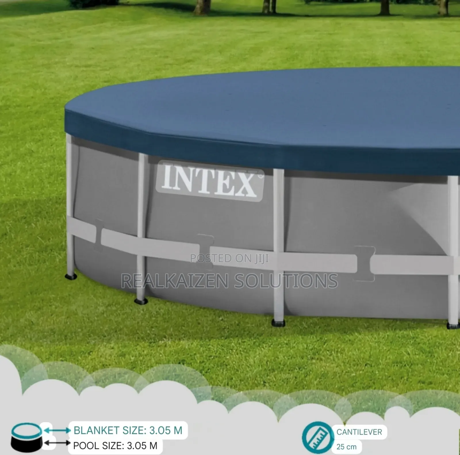 INTEX 3.05 Meters Round Metal Frame Swimming Pool Cover
