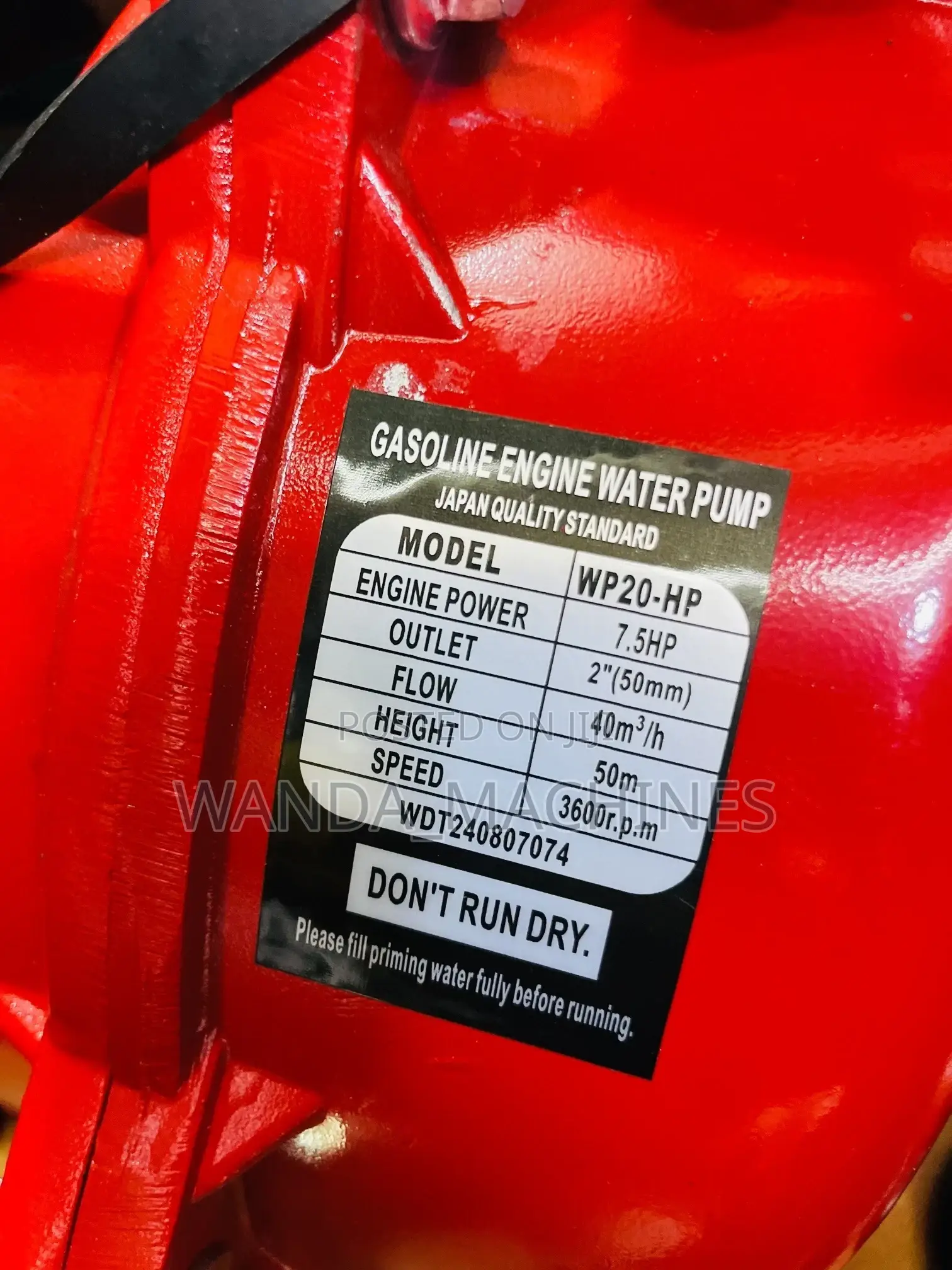 High Pressure Water Pump 7.5HP