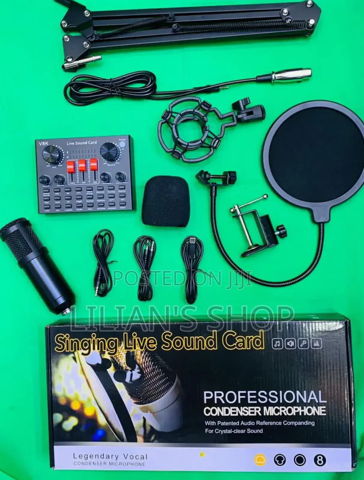 Singing Live Sound Card Professional Condenser Microphone