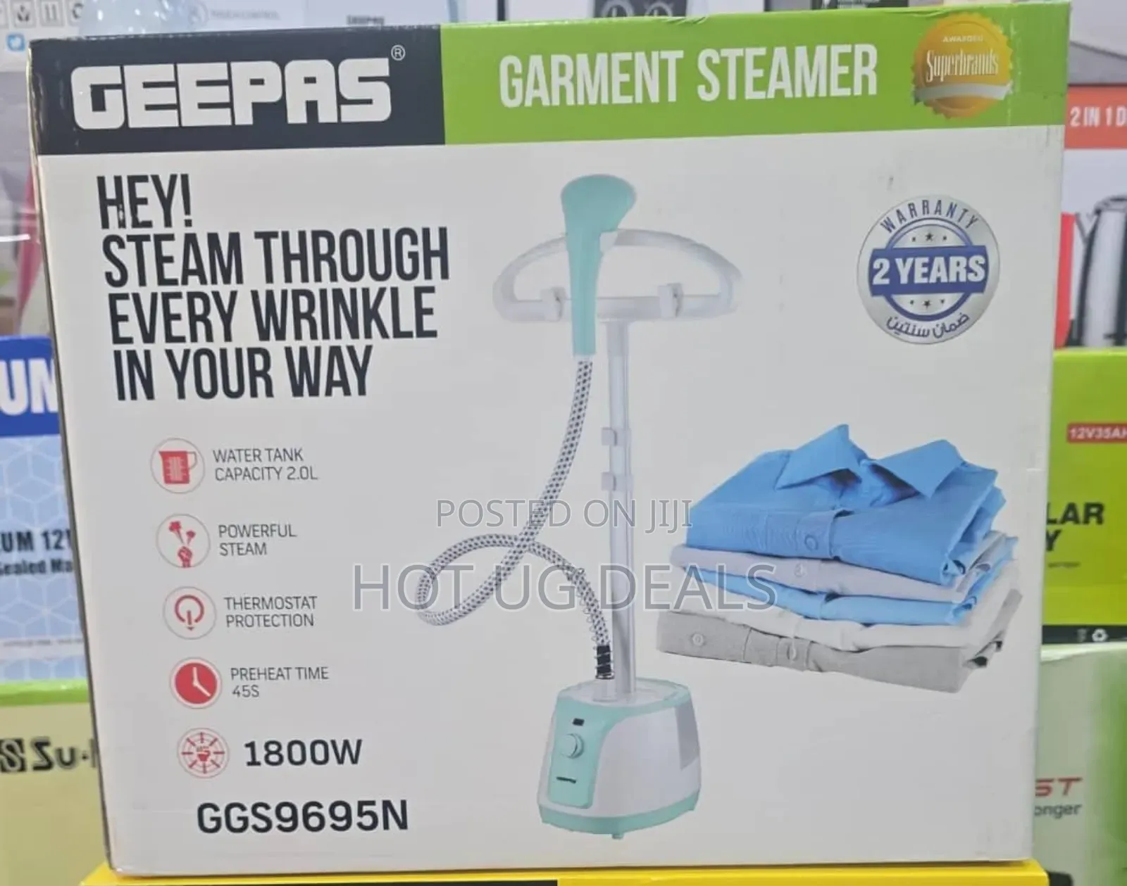 Geepas Original Garment Steamer 2.0L 1800W - Lemon Green