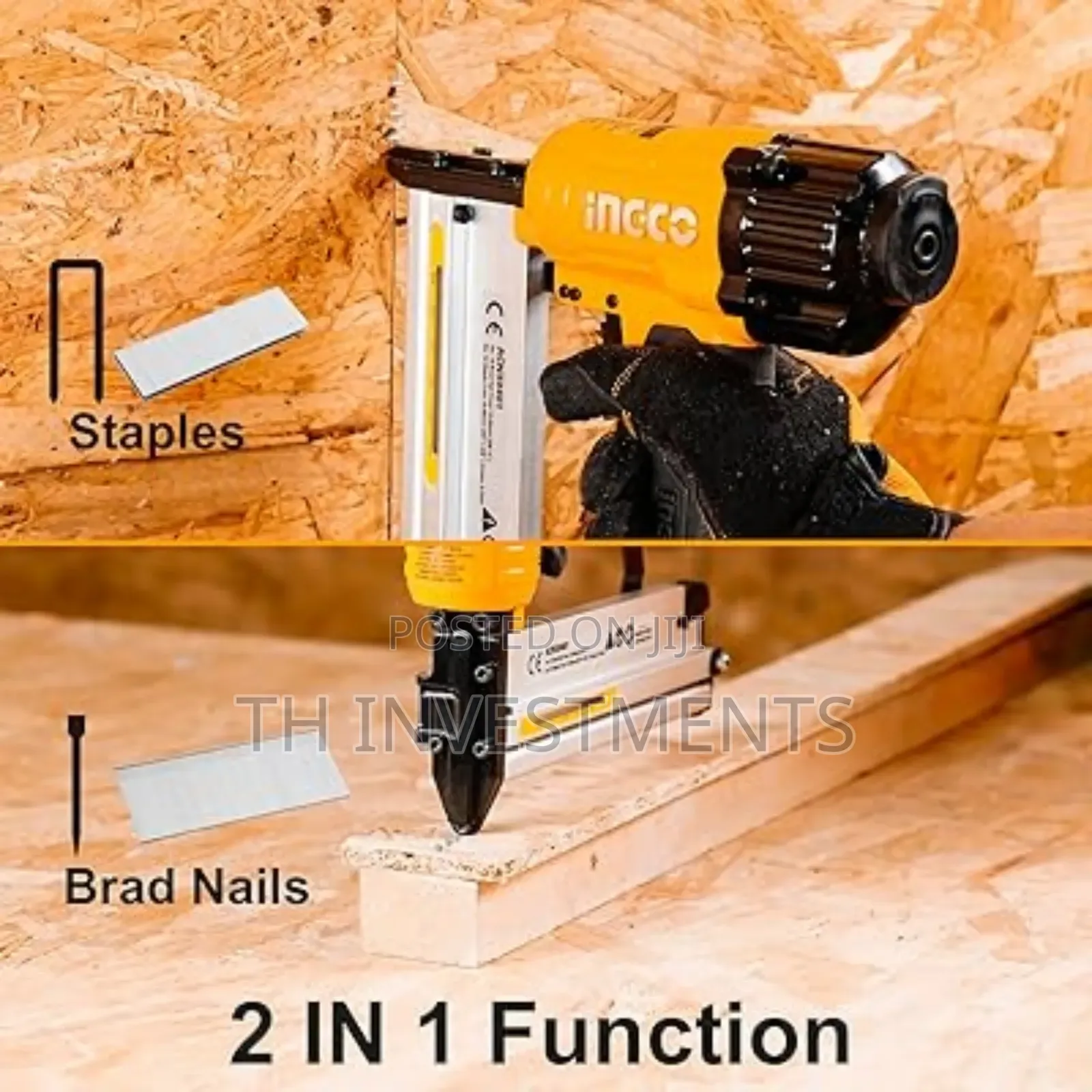 INGCO 2 in 1 Combo Brad Nailer, Nail Gun, Ga18 | 100pcs