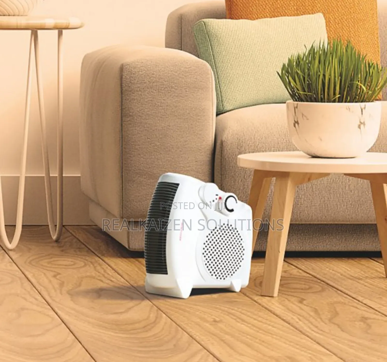 UK FINE ELEMENTS 2 Heat Settings White Color Fan Heater