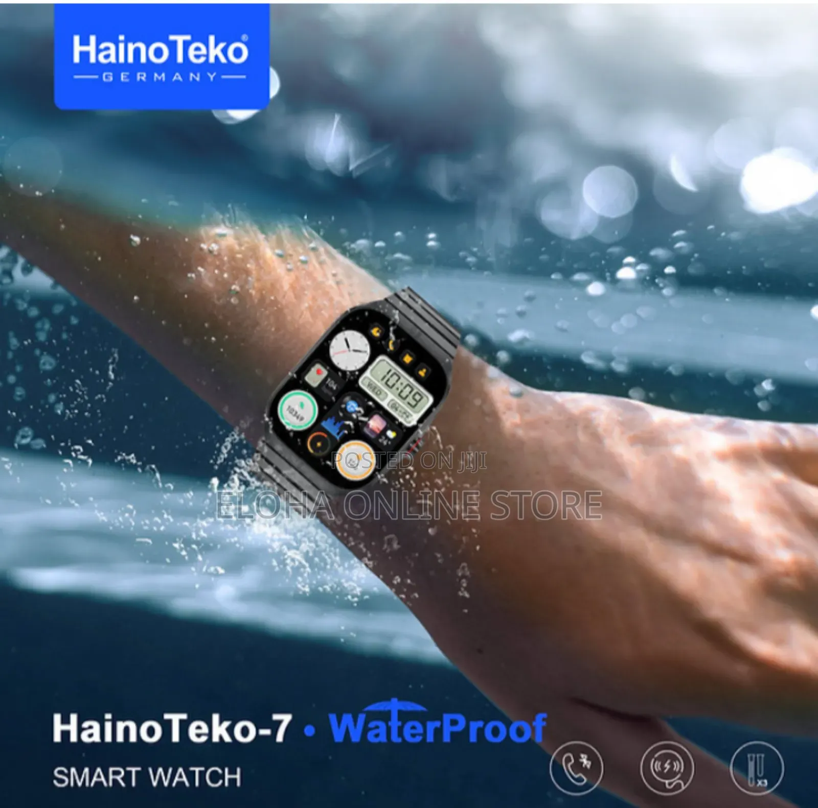 Haino Teko -7 AMOLED Smart Watch 3 Pairs Strap Waterproof