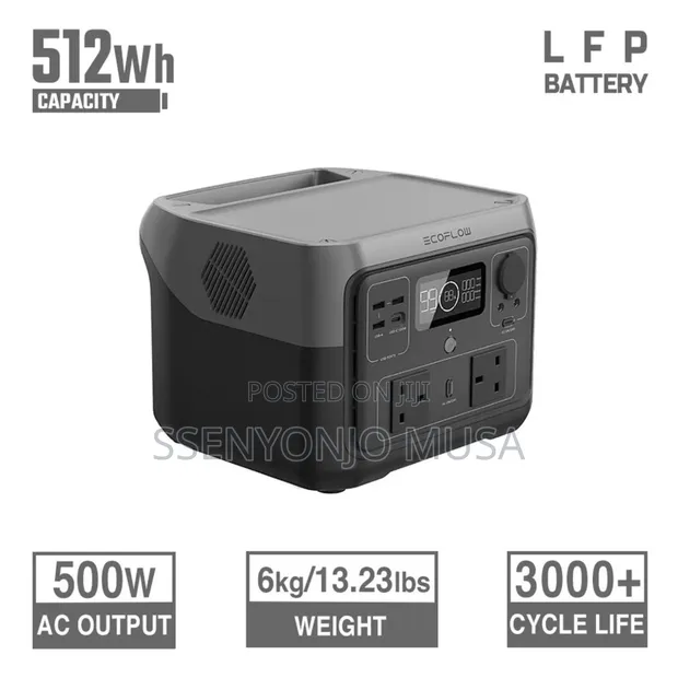 Ecoflow River 2 Max 500 Portable Power Station - 499wh,500w- for sale -  Ssenyonjo Musa  Price: USh 3,985,000 on Jiji.ug [Central Division]