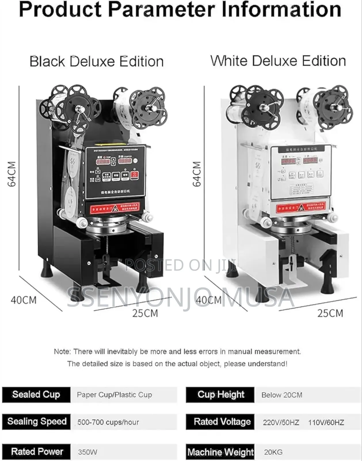 Automatic Dubble Tea Cup Sealing Machine - 500-650 Cups/Hour