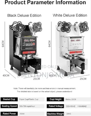 Automatic Dubble Tea Cup Sealing Machine - 500-650 Cups/Hour